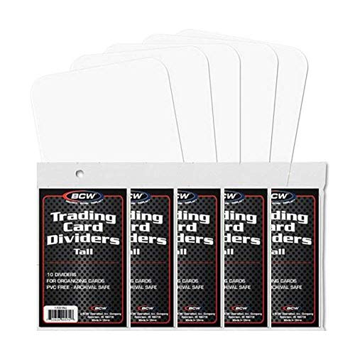 BCW Tall Trading Card Dividers – 50 ct