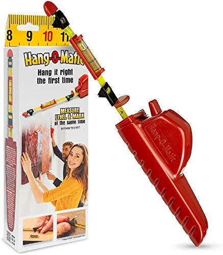 Hang-O-Matic All-in-One Picture Hanging Tool, Picture Hanger, Picture Frame Level Ruler, Perfect to Hang Pictures, Mirrors, TVs, and Shelves
