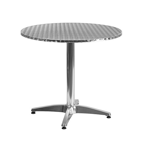 Flash Furniture 31.5” Round Aluminum Indoor-Outdoor Table with Base