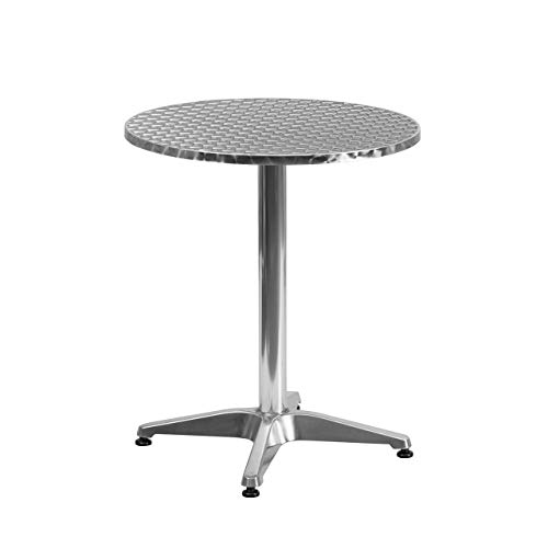 Flash Furniture 23.5” Round Aluminum Indoor-Outdoor Table with Base