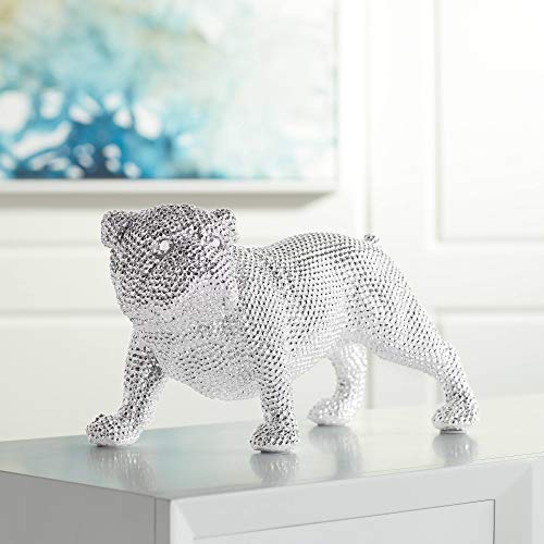 Studio 55D Silver Standing Bulldog 15 3/4″ Wide Sculpture