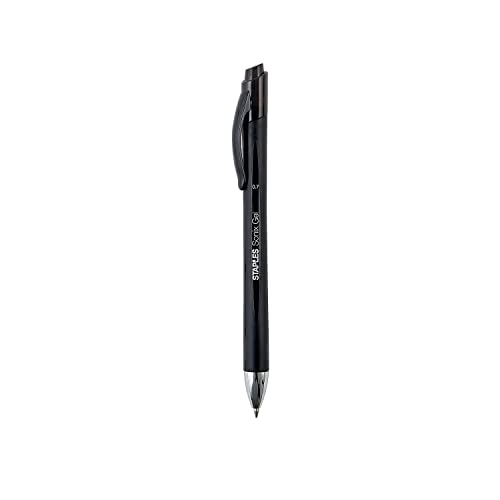 Staples 651254 Sonix Retractable Gel-Ink Pens Medium Point Black Dozen (13561-Cc)