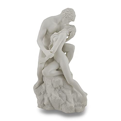 Zeckos White Marble Finish The Lovers Statue Nude Sculpture
