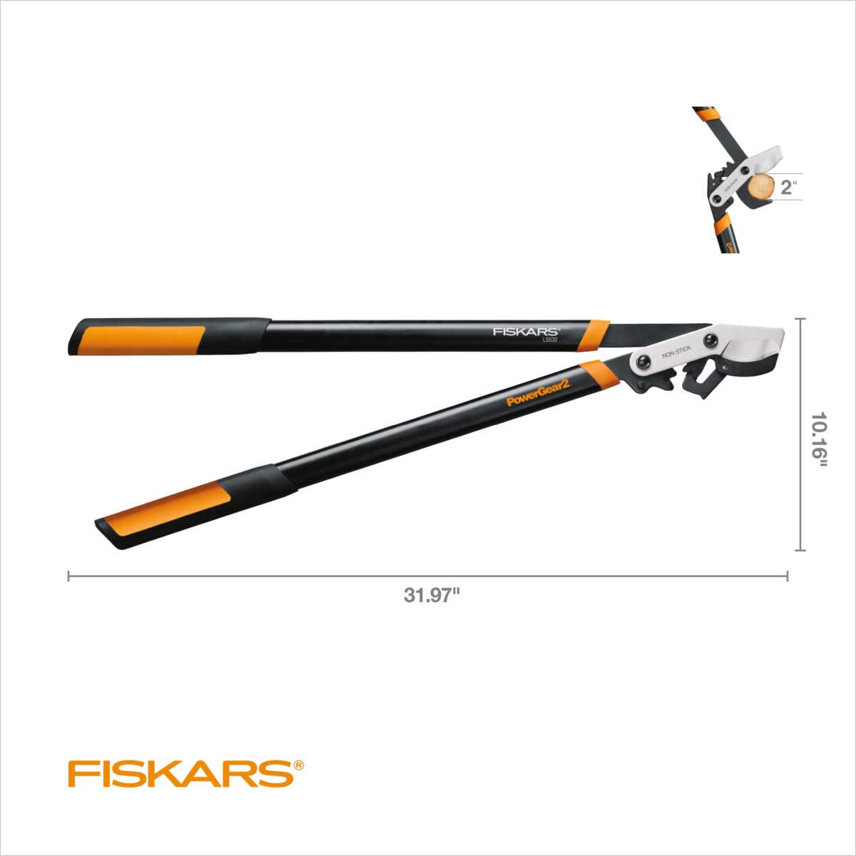 Fiskars 32″ PowerGear2 Steel Blade Garden Bypass Lopper and Tree Trimmer – Sharp Precision-Ground Steel Blade Tree Cutter Blade for Branches up to 2″ Diameter | The Storepaperoomates Retail Market - Fast Affordable Shopping