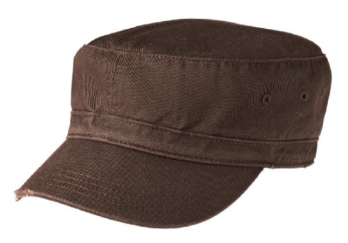 Joe’s USA Military Style Distressed Enzyme Washed Cotton Twill Cap-Chocolate