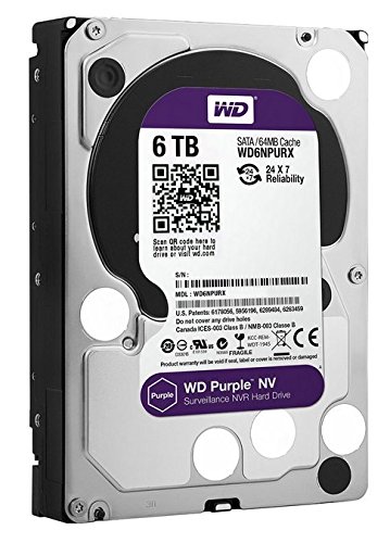 WD Purple NV 6TB Surveillance Hard Disk Drive – Intellipower SATA 6 Gb/s 64MB Cache 3.5 Inch – WD6NPURX