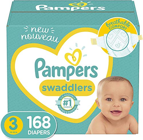 Diapers Size 3, 168 Count – Pampers Swaddlers Disposable Baby Diapers, ONE MONTH SUPPLY