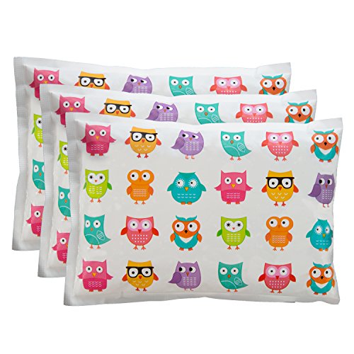 Bentology Kids Ice Packs for Lunch Boxes – 3 Reusable Packs Keeps Food Cold in Lunchboxes & Coolers – Non-Toxic, Safe, Durable – Owls