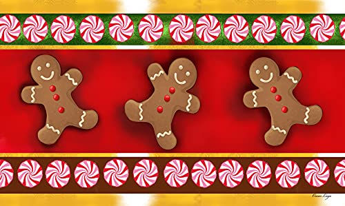 Toland Home Garden 800099 Gingerbread Men Winter Door Mat 18×30 Inch Christmas Outdoor Doormat for Entryway Indoor Entrance