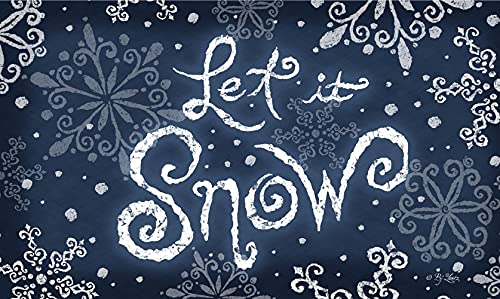 Toland Home Garden 800095 Let It Snow Winter Door Mat 18×30 Inch Snowflake Outdoor Doormat for Entryway Indoor Entrance