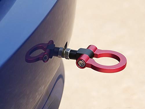 iJDMTOY Red Track Racing Style Tow Hook Ring Compatible with BMW 1 3 5 Series X5 X6 (E36 E39 E46 E90 E92, etc), Compatible with Mini Cooper (R52 R56 R57 R58 R59, etc) | The Storepaperoomates Retail Market - Fast Affordable Shopping