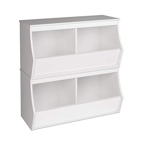Prepac Monterey Stacked 4-Bin Storage Cubby, White