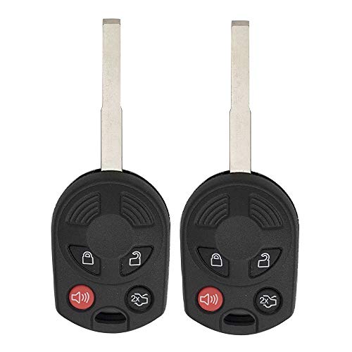 Keyless2Go Replacement for 2 New Uncut Keyless Remote Head Key Fob Ford Focus Escape Transit CMax OUCD6000022 164-R8046