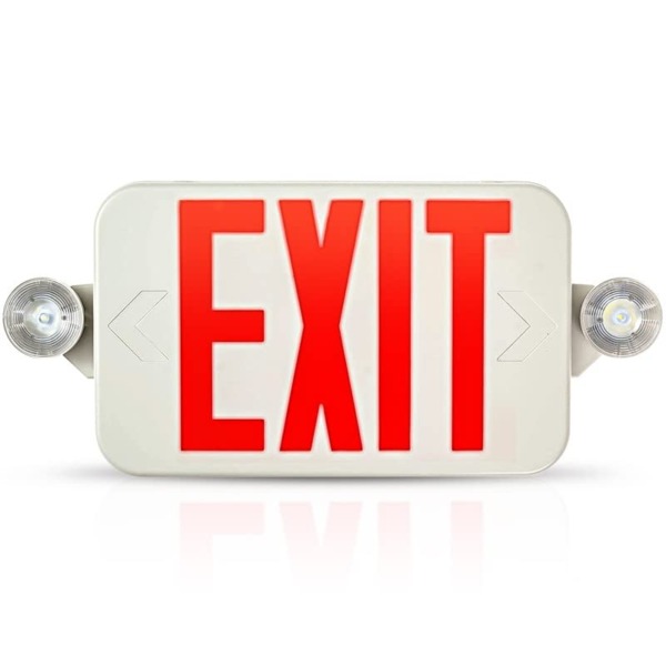 Ciata Lighting Emergency Exit Lights with Battery Backup – High Visibility Fire Exit Signs – Universal Emergency Lights for Business or Residential – Rechargeable Exit Sign Battery Included