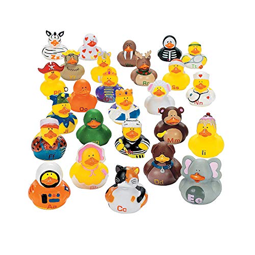 Fun Express Abc’s Rubber Duckies – 26 Pieces – Educational and Learning Activities for Kids
