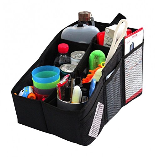 AutoMuko Car Organizer, Car Console Organizer with 6 Large Pockets, Adjustable Dividers for Keeping Miscellaneous Items Organized- Use in Front or Back to Store Kids’ Toys, Books, Snacks etc
