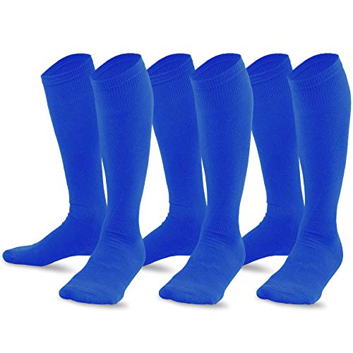 TeeHee Viscose from Bamboo All Sports Half Cushion Socks with Arch Support 3-Pair Pack (Large (10-13), Royal Blue)