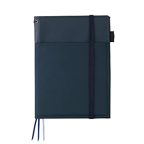 Kokuyo cover notebook systemic ring notebook corresponding A5 tone leather navy blue B ruled 50 sheets Bruno -V685B-DB
