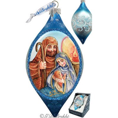 G. Debrekht LED Nativity Glass Ornament Drop