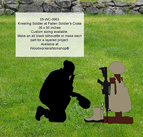 WoodworkersWorkshop Woodworking Plan to Make A Kneeling Soldier at Fallen Soldiers Cross Silhouette (Not A RTA Kit)