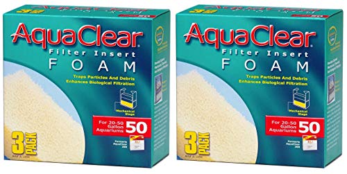 Aquaclear Foam Inserts, 3-Pack (6-Pack, 50-Gallon)