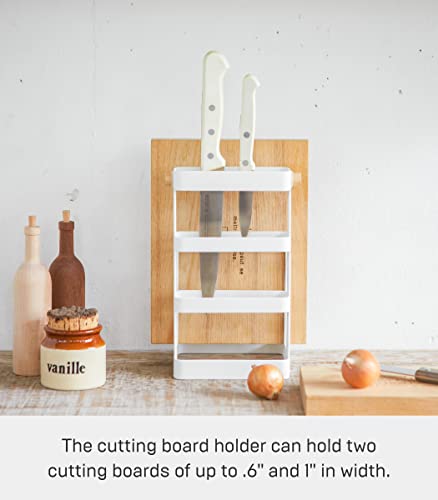YAMAZAKI home 2421 Cutting Board & Knife Stand-Kitchen Counter Storage Organizer, One Size, White | The Storepaperoomates Retail Market - Fast Affordable Shopping