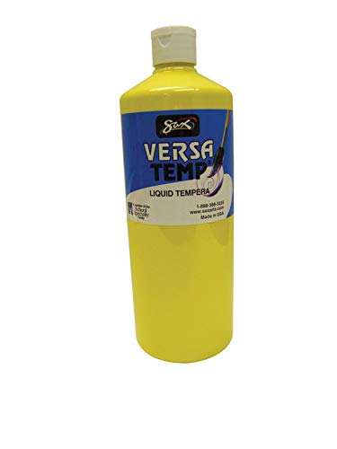 Sax Versatemp Heavy-Bodied Tempera Paint, Primary Yellow, 1 Quart
