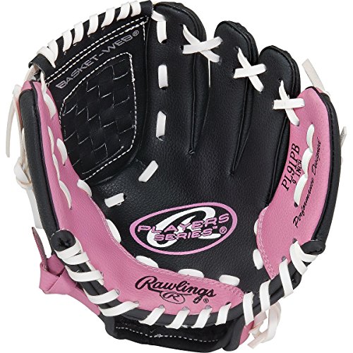 Authentic Baseball Shop Girls Pink Left Handers T-Ball Glove (Glove on Right Hand, Throw with Left Hand)