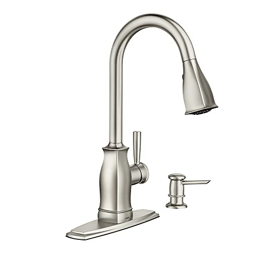 Moen Hensley Spot Resist Stainless Single-Handle Pull-Down Sprayer Kitchen Faucet Featuring Reflex, 87024MSRS