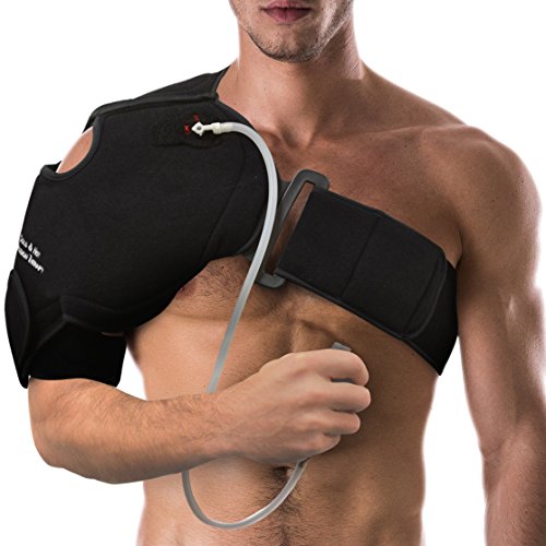 NatraCure Cold or Hot Shoulder Ice Pack Wrap, Compression Shoulder Brace for Pain Relief – Cool or Heating Pad for Rotator Cuff Injuries, Football, Baseball, Volleyball, Basketball, Golf, Softball