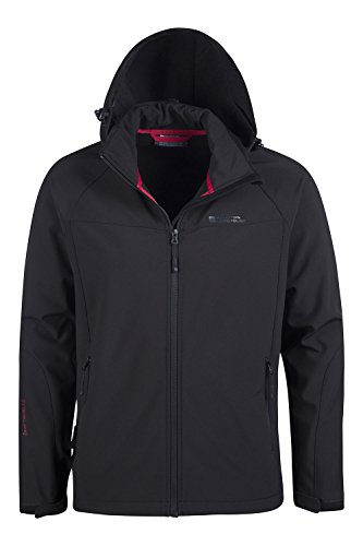 Mountain Warehouse Exodus Mens Softshell Jacket – Warm Soft Shell Black Medium