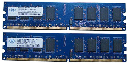 Nanya NT2GT64U8HD0BY-AD 4GB 2 x 2GB PC2-6400U DDR2 800 NonECC Desktop Memory Kit