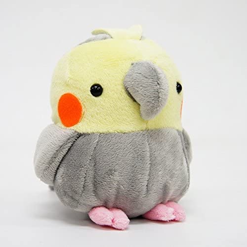 Soft and Downy Medium Bird Stuffed Toy Doll (Cockatiel Grey/M size）