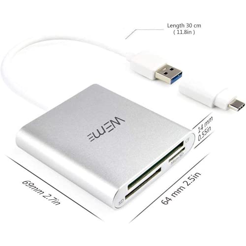 Compact Flash CF Card Reader, WEme Aluminum Multi-in-1 USB 3.0 Micro SD Card Reader with 2-in-1 Type C Adapter for PC, Mac, Macbook Mini, USB C Devices, Support Sandisk/ Lexar UHS, SDHC Memory Card | The Storepaperoomates Retail Market - Fast Affordable Shopping