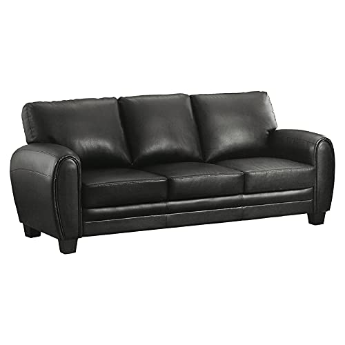 Homelegance Rubin 85″ Bonded Leather Sofa, Black
