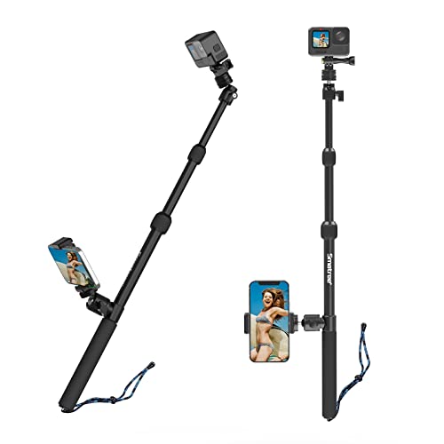 Smatree DS11S Extendable Selfie Stick/Monopod Compatible for GoPro Hero 11/10/9/8/7/6/Max/Session/GOPRO Hero(2018)/Ricoh Theta S/V/DJI OSMO Action Camera/Samsung Gear360/YI 4K.
