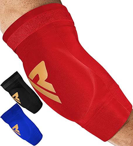 RDX Elbow Pads, SATRA Approved, Muay Thai MMA Kickboxing Sparring Elbow Guard, Martial Arts Striking Protection,Wrestling Basketball Adjustable MTB Volleyball Compression Padded Sleeve, Men Women