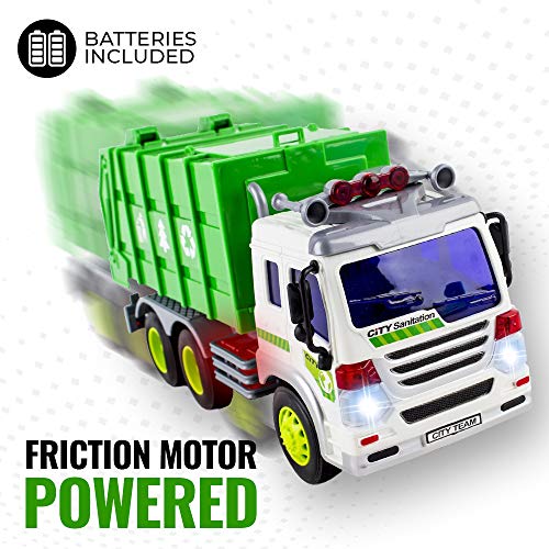 WolVol Friction Powered Garbage Truck Toy With Lights and Sounds For Kids (Can Open Back) | The Storepaperoomates Retail Market - Fast Affordable Shopping