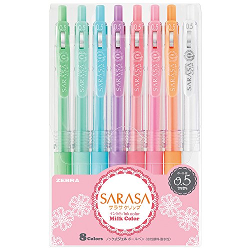 ZEBRA Sarasa Clip 0.5mm Ballpoint Pen, 8 Color Set (JJ15-8C-MK )