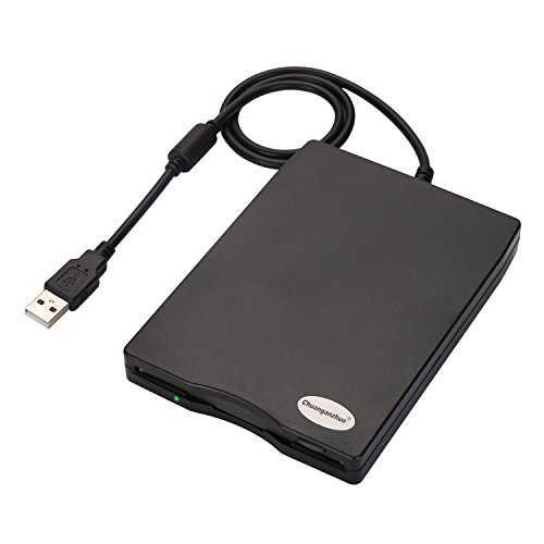 Chuanganzhuo 3.5″ USB External Floppy Disk Drive Portable 1.44 MB FDD for PC Windows 2000/XP/Vista/7/8,No Extra Driver Required,Plug and Play,Black