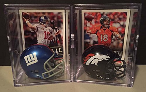 Peyton Manning and Eli Manning Brothers in Arm NFL Helmet Shadowbox set