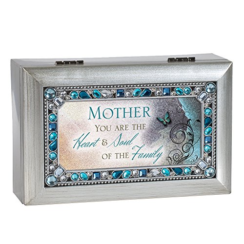 Cottage Garden Mother You are Jeweled Silver Finish Jewelry Music Box – Plays Tune Wind Beneath My Wings