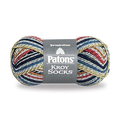 Patons Kroy Socks Yarn Blue Striped Ragg
