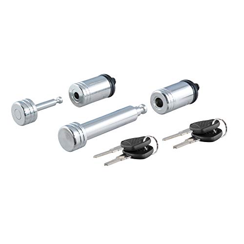 CURT 23526 Trailer Lock Set for 2-Inch Receiver, 7/8-Inch Coupler Latch Span, Chrome