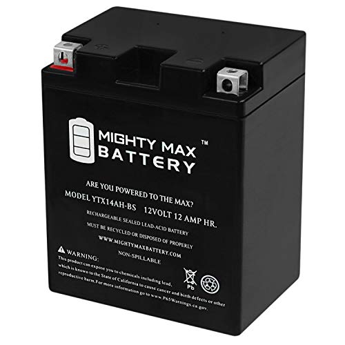 YTX14AH-BS – 12 Volt 12 AH, 210 CCA, Rechargeable Maintenance Free SLA AGM Motorcycle Battery