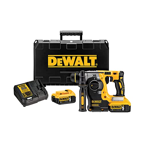 DEWALT 20V MAX* SDS Rotary Hammer Drill Kit, 5-Ah Batteries (DCH273P2)