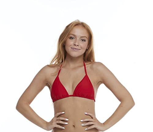 Body Glove Women’s Standard DITA Solid Bikini Top Swimsuit, Smoothie True Red, D