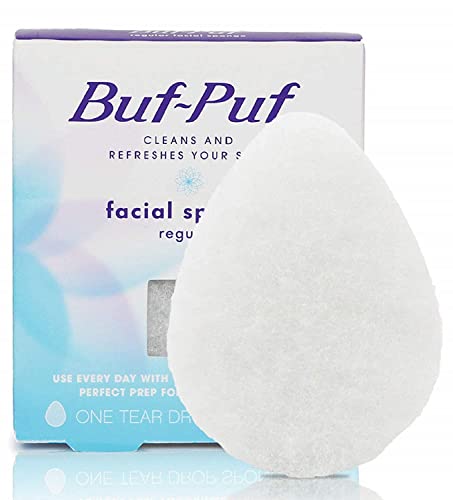 Buf-Puf Regular Facial Sponge – Face Scrubber for Combination Skin – 1 Each (Pack of 2)