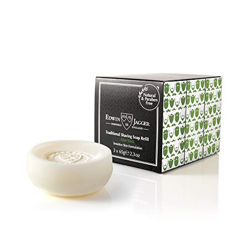Edwin Jagger Aloe Vera Traditional Shave Soap Refill 2.3oz Pack of 3