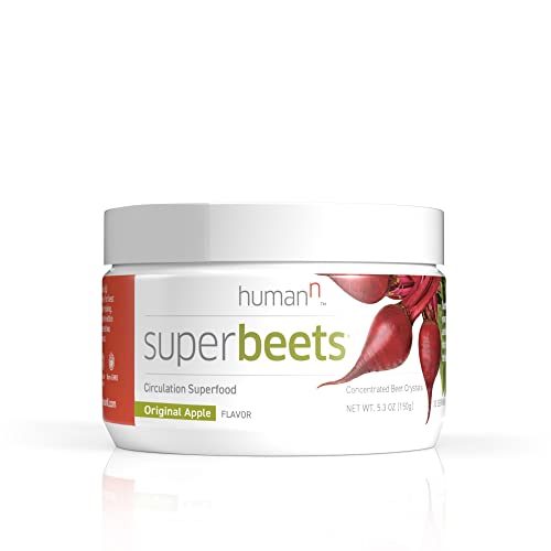 HumanN SuperBeets Original Apple – Beet Root Powder – Nitric Oxide Boost for Blood Pressure, Circulation & Heart Health Support-Non-GMO Superfood Supplement-Natural Original Apple Flavor, 30 Servings